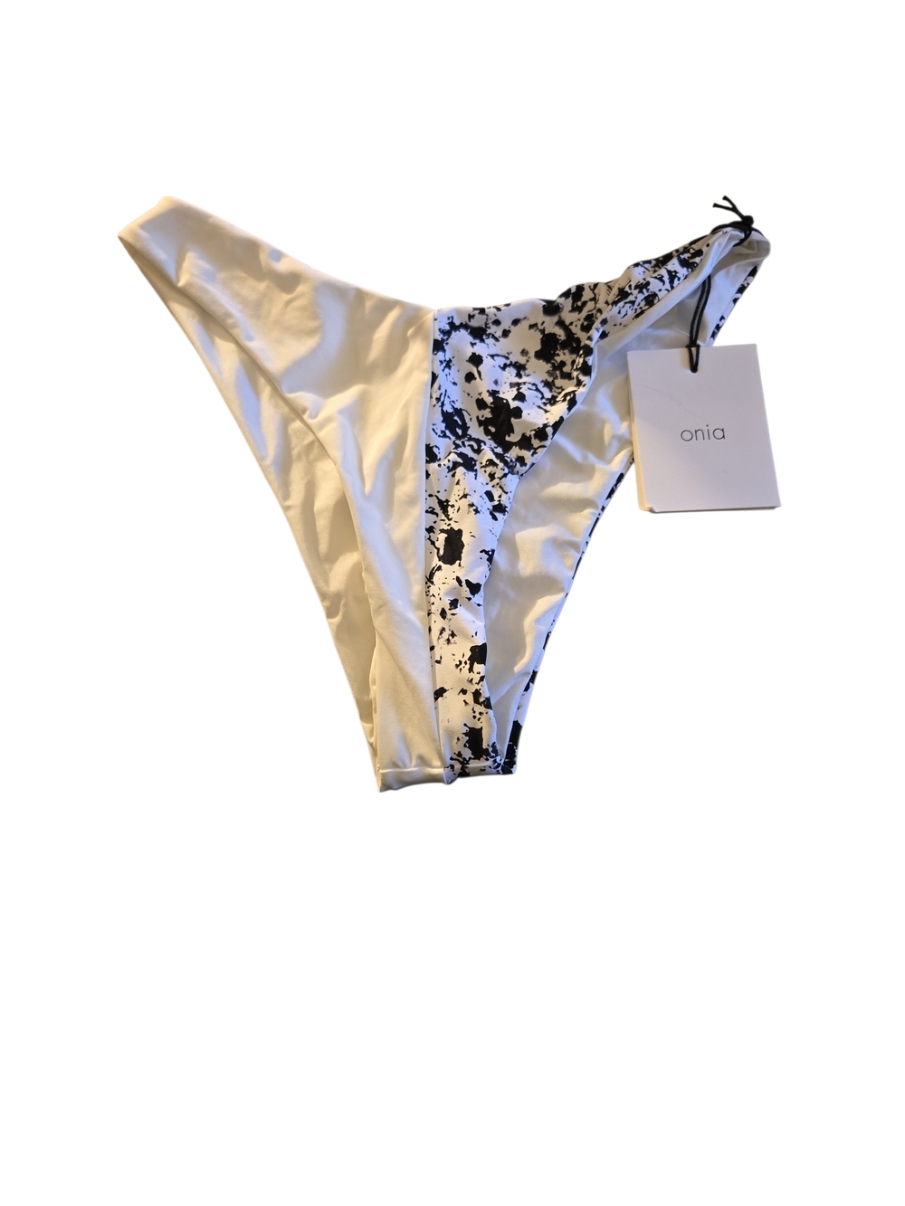NWT Onia Swim White Black Speckle Reversible Cheeky V Bikini Bottom Small - Picture 5 of 7